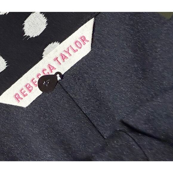 Rebecca Taylor Silk Polka Dot Shorts Size 4 Black White Pleated Flowy Pockets - Picture 4 of 8